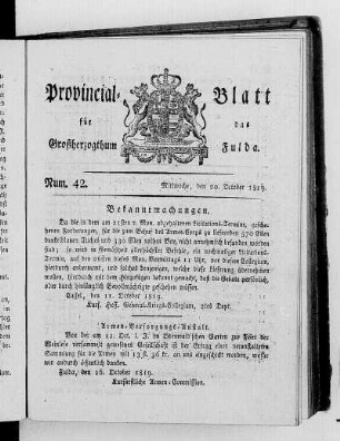 Num. 42, Ausgabe vom 13. Oktober 1819