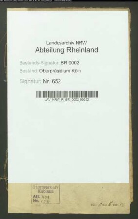 Reklamation der Stadt Steele um Entschädigung wegen der ihr angeblich entzogenen Wegegeldeinnahmen