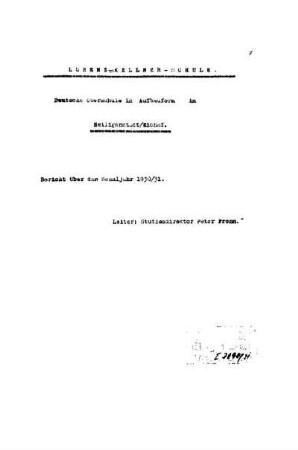 1930/31: Bericht ... - 1930/31