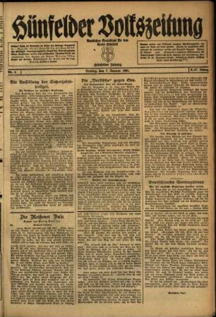 Ausgabe vom Freitag, den 07. Januar 1921.