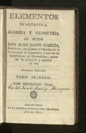 tomo 1: Elementos de aritmetica, álgebra y geometría