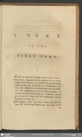 Index To The First Part