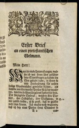 3-63, Erster Brief an einen protestantischen Edelmann.