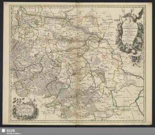 Tabula Geographica Principatus Halberstadiensis Abbatiae Quedlingburg, Comitatus Wernigerod, ad statum novissimum revocata