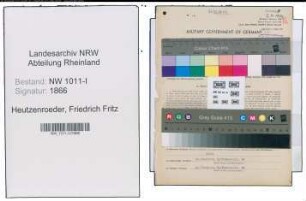 Entnazifizierung Friedrich Fritz Heutzenroeder , geb. 06.11.1889 (Reichsbankoberinspektor)