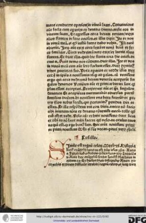 Postilla. Simile est... Ante hoc evangelii scribit sanctus Matheus in eodem capitulo quod Hiesus dixit discipulis amen dico...