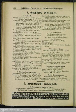 6. Behördenverzeichnis : Sächsische Behörden