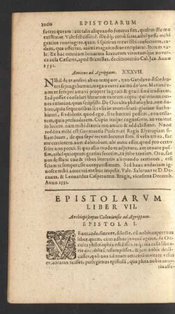 Epistolarvm Liber VII.