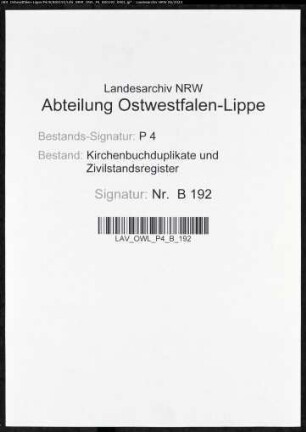 Heiratsbelege zum Zivilstandsregister Lütgendortmund (H 1811)