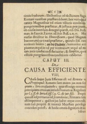 Caput III. De Causa Efficiente