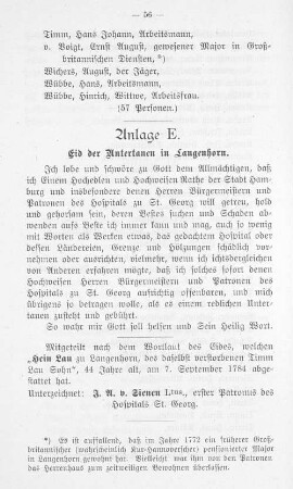 Anlage E. Eid der Untertanen in Langenhorn.