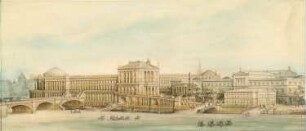 Kunstsammlung auf der Museumsinsel, Berlin Projekt II: Perspektivische Ansicht der Museumsinsel von der gegenüberliegenden Seite des Kupfergrabens
