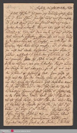 Geliebte Schwester! Zu meiner ganz unaussprechlichen Freude habe ich Deinen ... , 09.10.1825. - Benediktinerabtei St. Bonifaz in München und Andechs