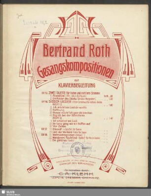 Wandrers Nachtlied : op. 18,2