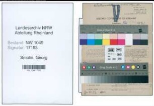 Entnazifizierung Georg Smolin , geb. 27.05.1903 (Polizist)