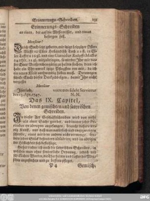 Das IX. Capitel, Von denen gemischten und satyrischen Schreiben.