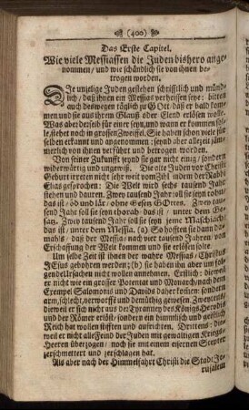 Das Erste Capitel. - Das achte Capitel.