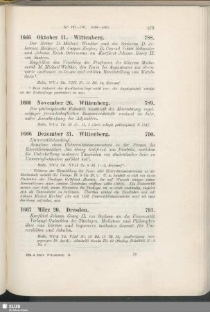 790. 1666, Dezember 31. Wittenberg