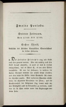 Zweite Periode. Dritter Zeitraum. Von 1740 bis 1786