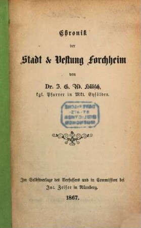 Chronik der Stadt & Vestung Forchheim
