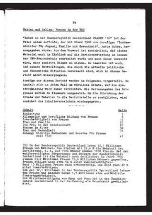 Fakten und Zahlen : Frauen in der BRD