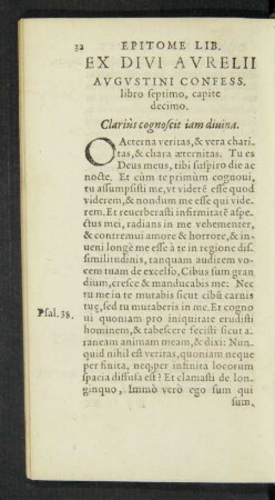 Ex Divi Aurelii Augustini Confess. libri septimo, capite decimo.