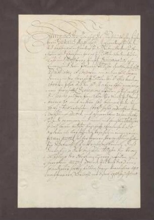 Wechselakkord des Markgrafen Friedrich VII. Magnus von Baden-Durlach mit dem Basler Salzhändler Johannes Tillison für die Herrschaft Rötteln