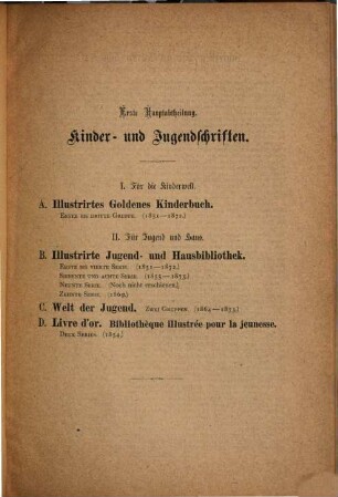 Illustrirter Verlags-Bericht (Jubiläums-Katalog) von Otto Spamer in Leipzig : Entstehung, Zusammenhang und Fortführung der in diesem Verlage erschienen illustrirten Kinder-, Jugend-, Haus- und Volksschriften und Prachtwerke ...