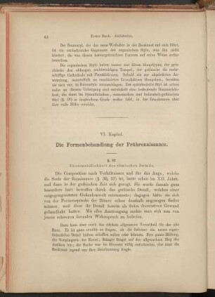 VI. Kapitel. Die Formenbehandlung der Frührenaissance.