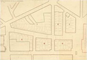 Fischer, Theodor; Stuttgart, Bahnhofsplatz; Bebauungsplan - alte Bahnhofareal (Parzellierung)