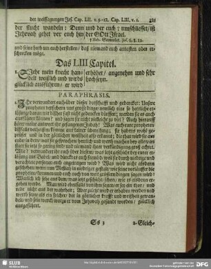 Das LIII Capitel