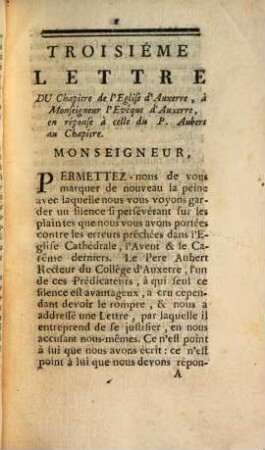 Lettre d'un Curé du Diocèse d'Auxerre à un Ami au sujet d'un reproche qu'on fait au Clergé de cette Eglise