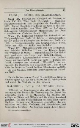 Raum 31: Möbel des Klassizismus