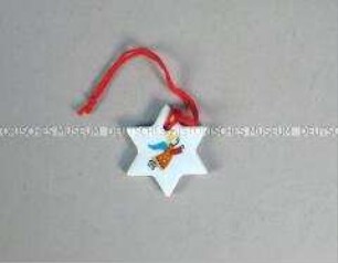 Christbaumschmuck: Plätzchen-Anhänger, Stern mit Engel-Motiv