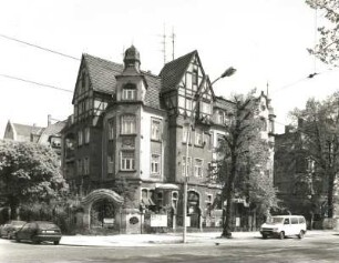 Dresden-Striesen, Borsbergstraße 11/Ecke Anton-Graff-Straße. Wohnhaus. 1907 (?). Eckansicht