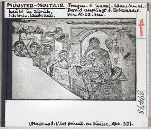 Müstair, St. Johann: Malereifragment David empfängt Todesnachricht von Absalom, heute: Zürich, Schweizer Landesmuseum