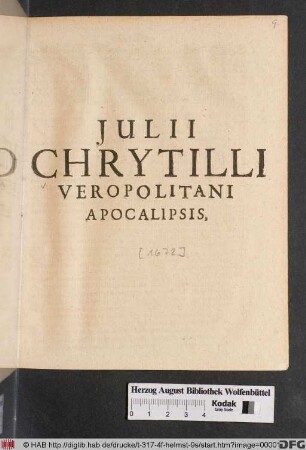 Iulii Chrytilli Veropolitani Apocalipsis