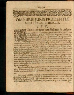 Omnibus Juris Prudentiae Methodicae Studiosis