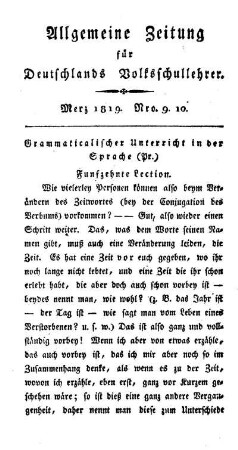 Grammaticalischer Unterricht in der Sprache : (Pr.) ; (Fortsetzung folgt)