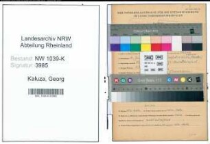 Entnazifizierung Georg Kaluza , geb. 11.06.1902 ()