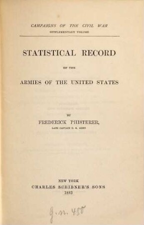 Statistical record of the armies of the United States