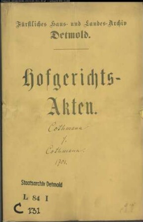 Cothmann, Margarethe gegen Bürgermeister Lic. Nevelin Johann Cothmann - Schuldforderung