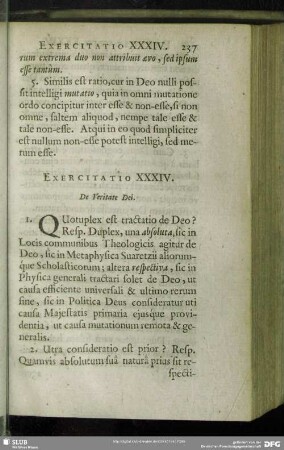 Exercitatio XXXIV. De Veritate Dei