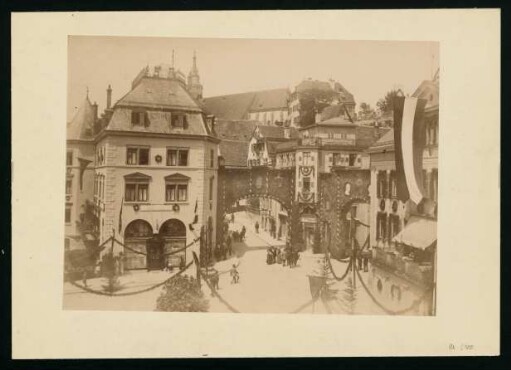 PA 6100, 30. Liederfest des Schwäbischen Sängerbundes 1913. Neckargasse mit Festschmuck.