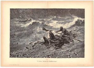 In höchster Noth / Rettung der Schiffbrüchigen, Nach einem Gemälde von A. Morton