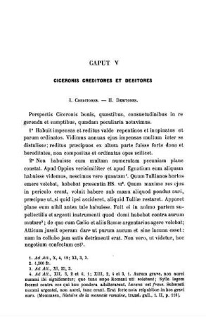 Caput V Ciceronis Creditores Et Debitores