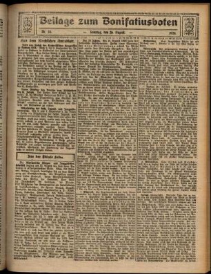 Zweite Ausgabe vom Sonntag, den 26. August 1928.