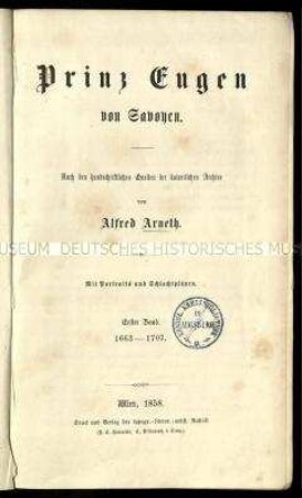 Lebens- und Arbeitsdarstellung über Prinz Eugen von Savoyen