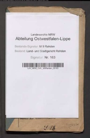Erblasser: Ledebur, Conrad Anton Gottlieb: