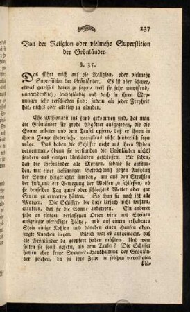 237-261, Von der Religion oder vielmehr Superstition der Grönländer.